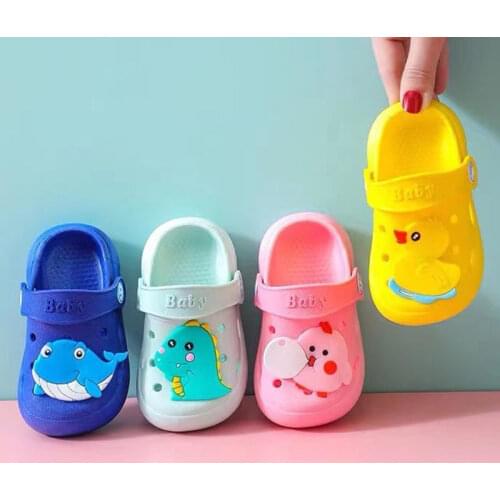 Childrens Slippers Summer Cute Girls 1-3 Years Old Cartoon Non-slip Male Baby Sandals Home Soft Sole Slippers Clogs For Kids