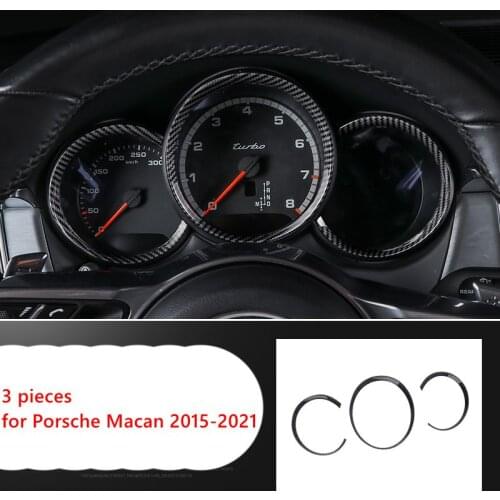 For Porsche Macan 2015-2021 ABS Carbon Fiber Printed Instrument Panel Ring Cover Trim