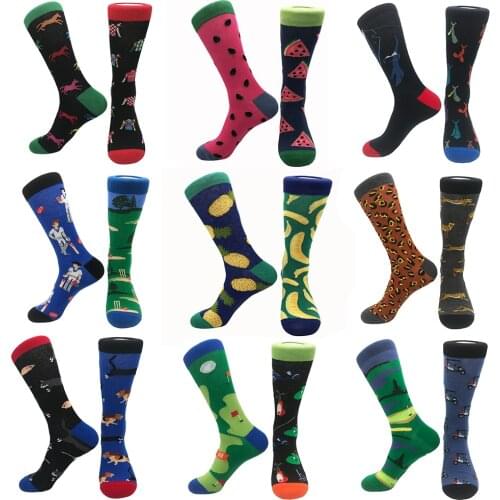 Cotton Personality Socks Trend Mens Cotton Socks Trend AB Cartoon Socks Mens Socks Gifts for Men Fuzzy Socks Long Socks