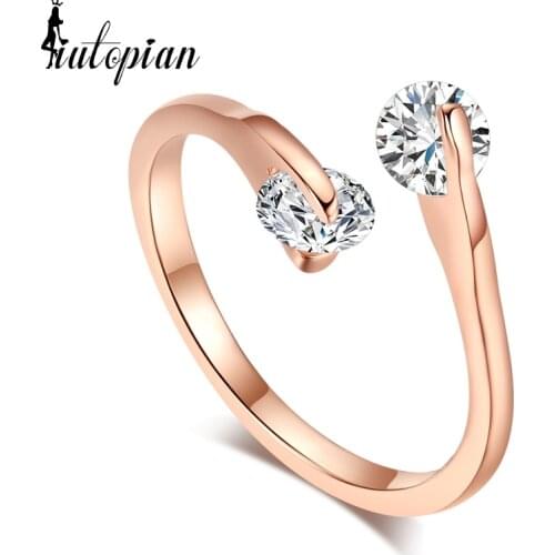 Iutopian Brand Rose Austrian Rings For Woman With Austrian Crystal Stellux High Quality #RG91386