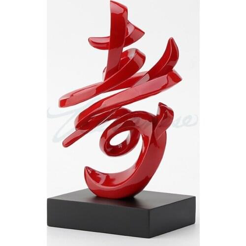 Chinese Calligraphy Sculpture Birthday Gift Craft Decoration Desktop Arrangements Fife home Factory Statue Figure sculpture Home