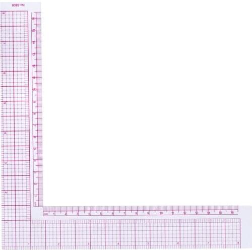 2pc L-Square Shape 90 Degree Angle Ruler Plastic Drawing Sewing Measure Professional Tailor Craft Tool
