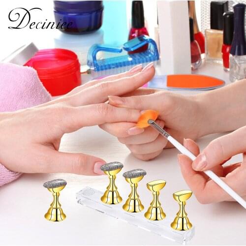 Magnetic Nail Holder False Nail Art Practice Training Display Stand Holder Acrylic Crystal Nails Showing Shelf Manicure Tools