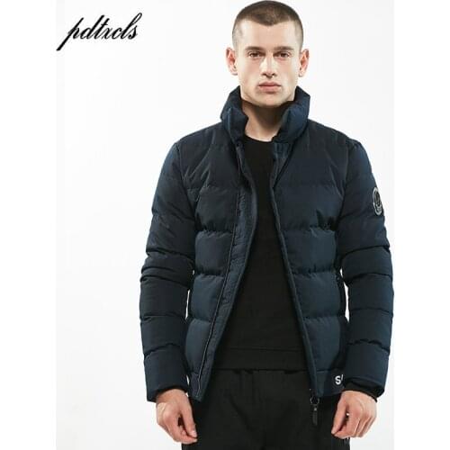 18New Solid Thick Simple Casual Epaulet Coats Winter Mens Thick Keep Warm Cotton-Clothes Fashion Men Clothes Streetwear Jackets