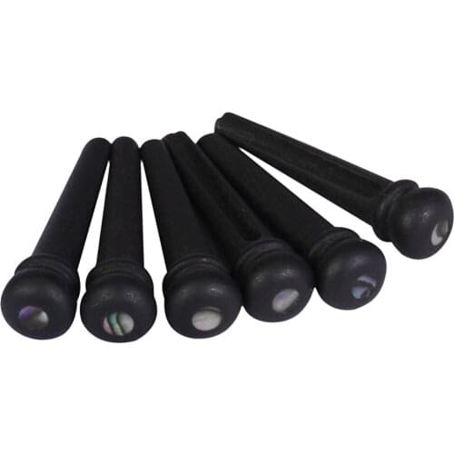 Pack of 6 Ebony Guitar Bridge Pins with Dots Black Acoustic Guitar Replacement Parts 29mm