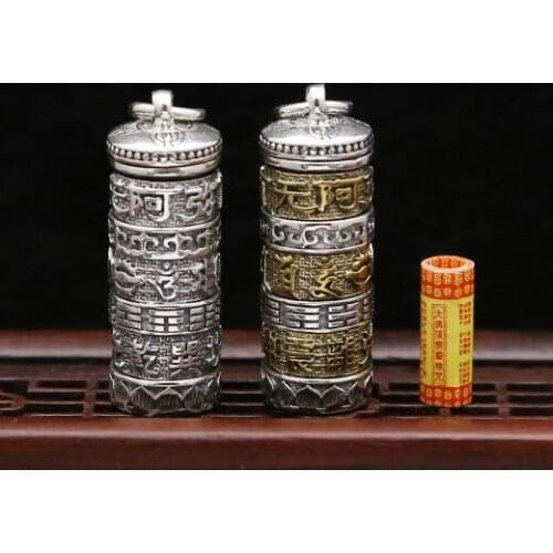NEW 925 Silver Tibetan Six Words Proverb Gau Box Pendant Vintage Sterling Tibetan OM Box Pendant Buddhist Prayer Box Pendant