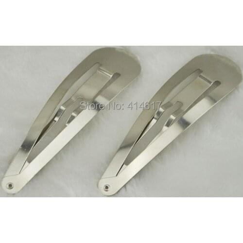 Wholesale Silver Snap Hair Clips 50MM bow prong DIY Craft 50pcs DZ06