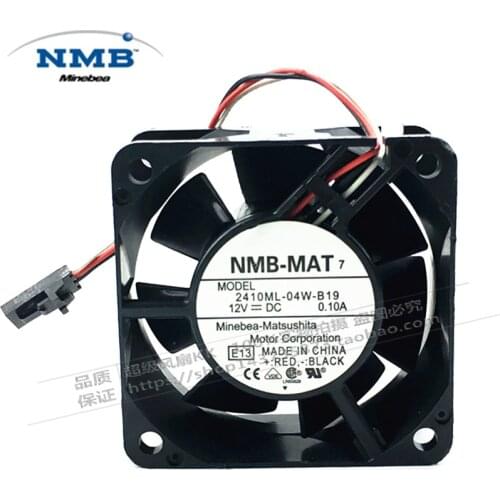 Original NMB 2410ML-04W-B19 12V 0.10A 6CM 6025 computer case power server silent cooling fan