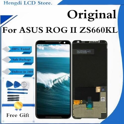 Original LCD For Asus ROG Phone II 2 ZS660KL LCD Display Touch Screen Digitizer Glass Assembly For ROG Phone 2 ZS660KL Display
