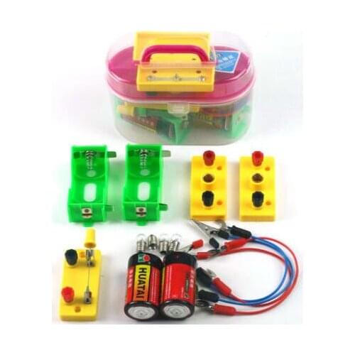 Simple circuit experimental equipment box set in series and parallel closure 1-6 grade school students science physics electrici