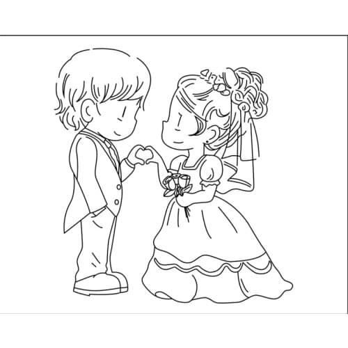 10x8 Boy and girl getting married Transparent Clear Stamps Silicone Seals for DIY scrapbooking photo album Card Making