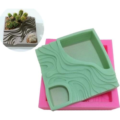 Succulent Plant Flower Pot Silicone Mold Gypsum Cement Fleshy Flower Bonsai DIY Ashtray Candle Holder Mould Office Home Decor