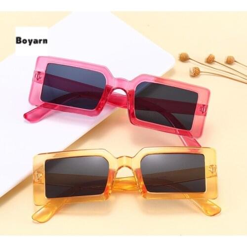 Cross-border New Fashion Trend in Small Frame Sunglasses Women Square Sunglasses Street Snap Uv Protection Glasses UV400 Plastic