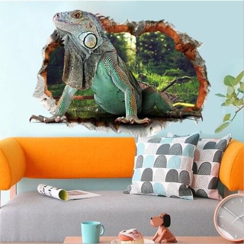 Vivid Color lizard 3D wall sticker home decoration art mural wall decoration kids room decoration