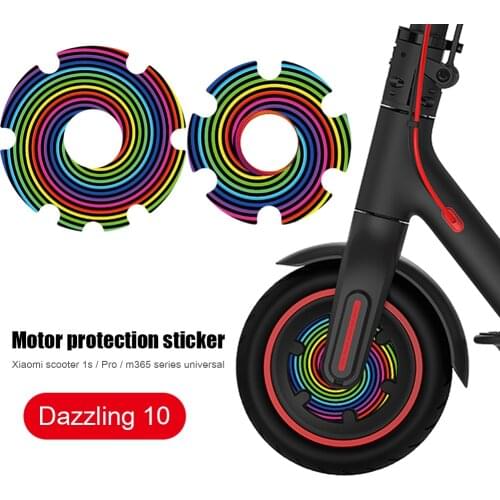 1 Pair Electric Scooter Front Wheel Sticker Motor Protective Cover PVC for M365 Pro Front Wheel Kick Accessories