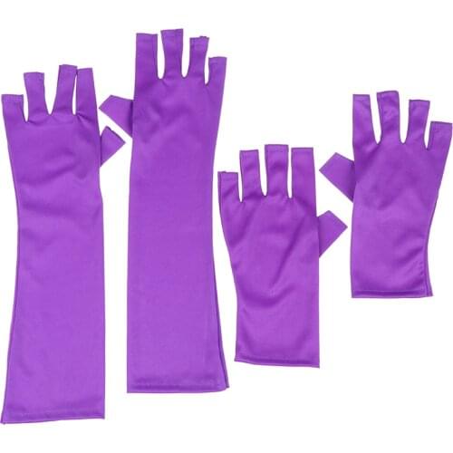 1Pair 25/40cm Protection UV Light Lamp Gel Polish Tips Nail Mittens Tool Nail Art Anti-ultraviolet Open-Toed Gloves