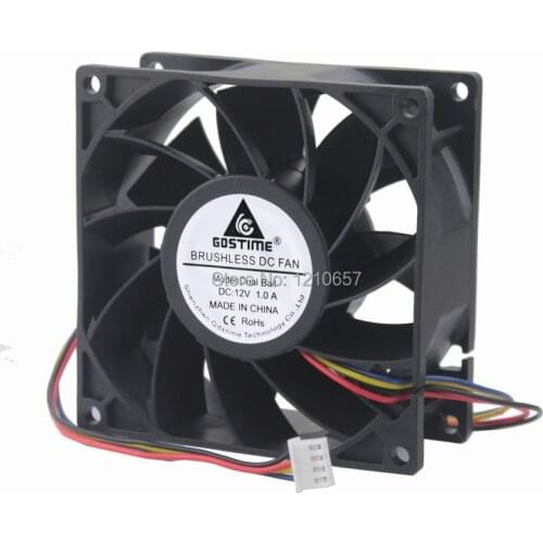 1PCS Cooler Radiator Fans 90mm 9cm 92mm x 38mm 9238 DC 12V 4pin PWM FG Computer Case Cooling Fan Ball Bearing