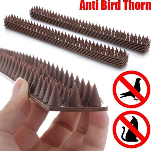 10PCS Brown Plastic Anti-theft Fence Wall Spike Anti Bird Cat Anti Climb Thorn Garden Roof Guard Security Nail Deterrent Tool