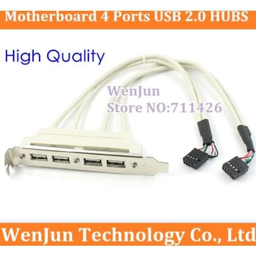 10PCS/LOT Free Shipping Motherboard 4 Ports USB 2.0 hubs Expansion Rear Panel Header Bracket Connector