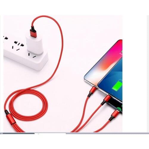 100 pcs 3 In 1 Fast Cable for Mobile Phone Fast Charger Micro USB Cable Type C Android Charger Cable for smartphones 3 in 1
