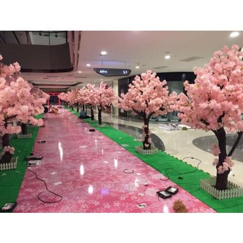 100cm Silk flowers Long stem Sakura Artificial flower Pink Wedding Decoration Cherry blossom branch for home Decor wedding Arch