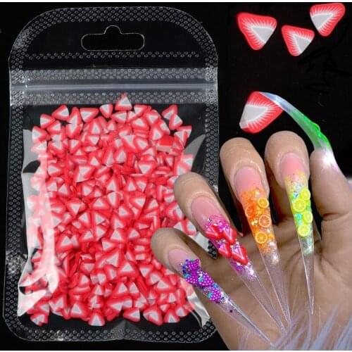 15 Styles Nail Art Fruit DIY Design Slices Decoration Acrylic Beauty Polymer Clay Nails Sticker Fruit Slice Nali Accessories