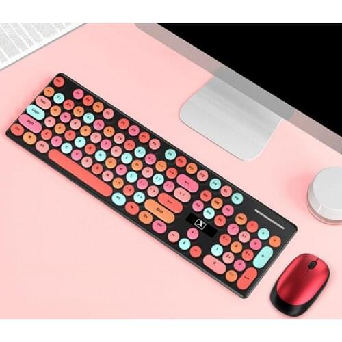 2.4G Wireless Silent Gaming Keyboard And Mouse Round keycap Keyboard Gaming Mouse For Macbook PC Gamer Computer Laptop Keyboard
