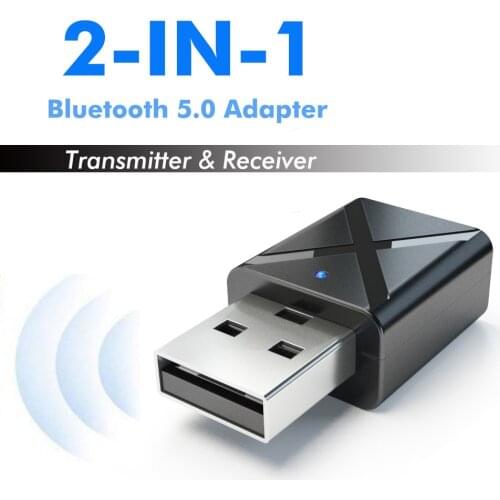 2 IN 1 Bluetooth 5.0 Adapter 3.5mm Bluetooth Transmitter Receiver Audio Music Wireless Adapter For TV Headphone Speaker