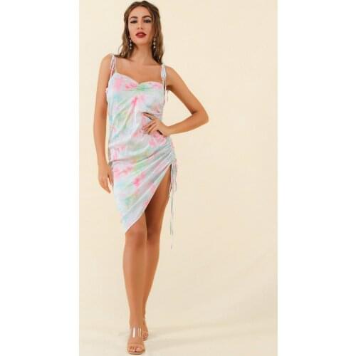 2020 Sexy Summer Dress Sleeveless Pleated Leisure Women Dress fashion Women Dress