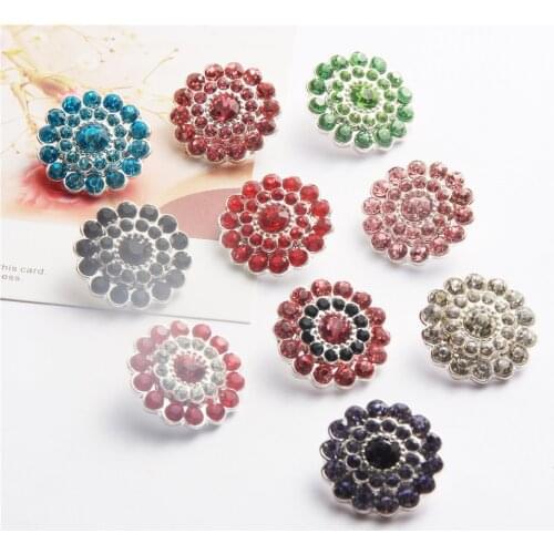 23mm alloy rhinestone button embellishment for hair accessory 50PCS/lot(BTN-5187)
