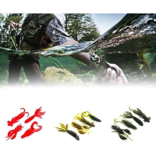 4Pcs/Set Soft Worm Shrimp Lure Fish Swimbait Bait Jig Bait Shrimp Artificial Bass Wobbler Shape Tackle Swivel Fishing Fake C8K3