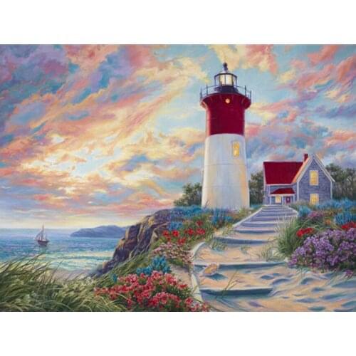 Diamond Embroidery lighthouse Cross Stitch Kits Sale 5D Picture Rhinestones Full Square Diamond Mosaic wall Painting