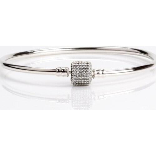 Authentic 925 Sterling Silver Pan Bracelet Classic Button And Close Set Diy Bracelet Fit Diy Charm Women Jewelry