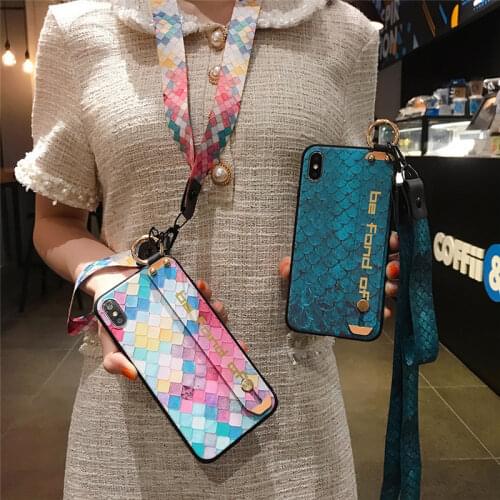 Mi 9T 9 Lite 8 Case Soft Neck Lanyard Wrist Strap Phone Holder Case for Xiaomi Redmi Note 9S 9 Pro 8 7 4X 10X Pro Mi A1 A2 5X 6X