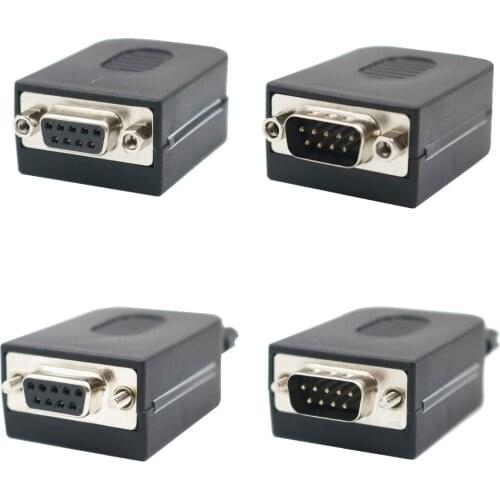 DB9 Male/Female 9Pin D-Sub Connector Plastic Cover solderless Terminal Board Screw/Nut Type