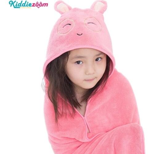 Baby Blanket 0-24M Newborn Cartoon 90x90cm Unisex Coral Velvet Hooded Bath Towel Cloak Baby Girl Boy Blanket