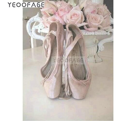 DIY 5D Diamond Embroidery ballet shoes Diamond Painting Cross Stitch Kits Rose Full square drill Resin Mosaic Home Decoration