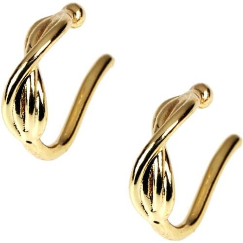 EYIKA Trendy Simple Gold Geometric Twisted Curve Clip Earrings for Women Girl No Pierced Earrings Cartilage Minimalist Jewelry