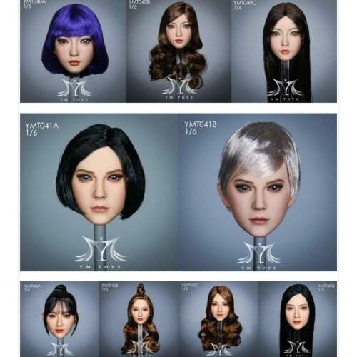 YMTOYS 1/6 female Head Sculpt Fit 12" Female Phicen TBLeague Action Figure Body