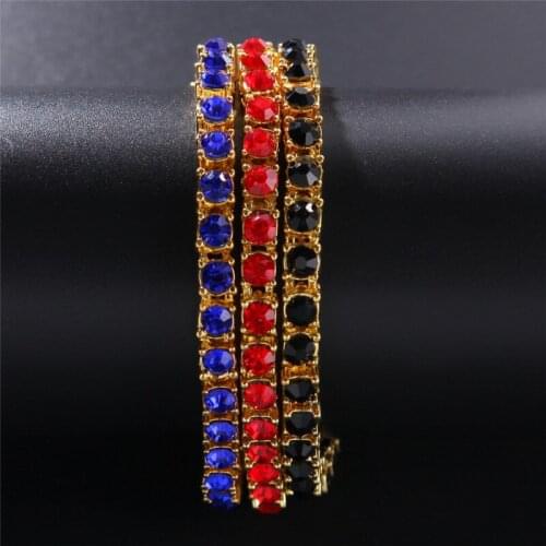 Hip Hop Drainage Alloy Bracelet Color rhinestone mens and womens tennis chain For Women Men Jewelry CZ Chain