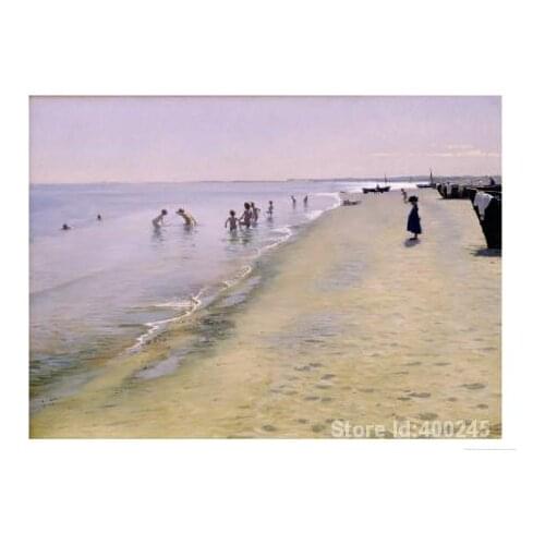 Wall art Summer Day at the South Beach of Skagen by Peder Severin Kroyer decor paintings Hand painted High quality