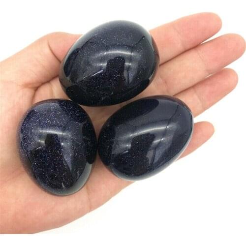 Wholesale 1pc Big Size Blue Sandstone Quartz Crystal Egg Shaped Stones Healing Reiki Decor Quartz Crystals