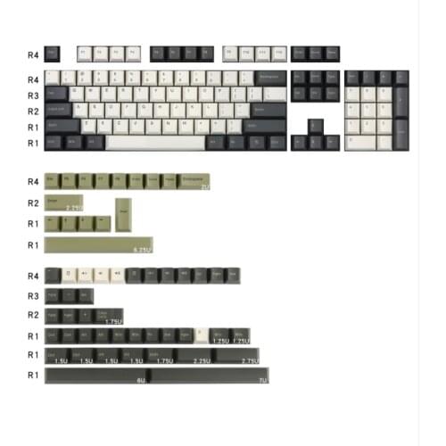 Doubleshot PBT keycaps 160 keys retro cherry profile keycap for mechanical keyboards