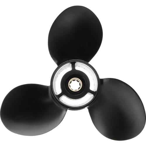 Marine Boat Outboard Propeller Aluminum Alloy Standard Rotation Black 8 Spline Tooth For Mercury 6-15HP 48-828158A12 9x10 1/2
