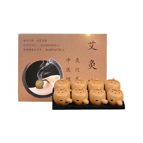New Reusable 8 Self-adhesive Moxa Moxibustion Tube Acupuncture Massage Moxa Sticker Meridians Moxa Tube Sticker Moxibustion Box