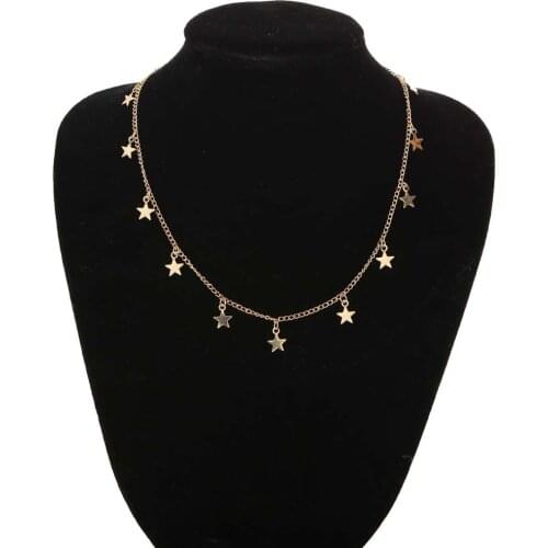 New fashion simple female alloy necklace five-pointed star pendant necklace Exo Necklace Women Bijoux