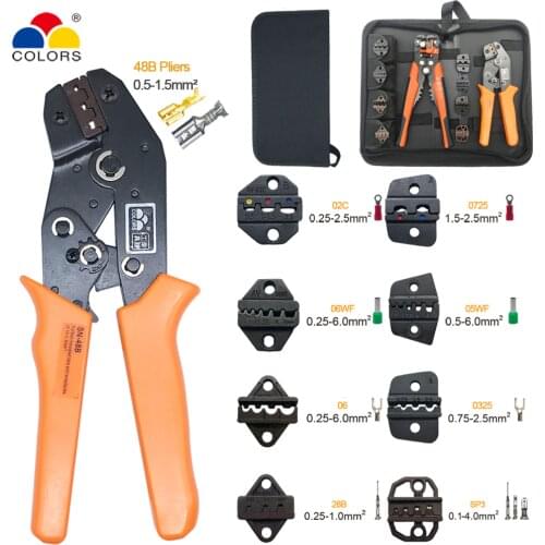 Crimping pliers sn-48b 8 jaws kit for DuPont 2.54/XH2.54/5557/2.8/4.8/6.3/ tube terminals wire stripper crimper crimping tool