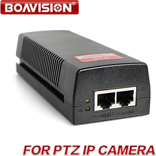 1000Mbps Gigabit 60W Hi Power POE Injector Compatible IEEE802.3bt DC 54V Output 100-240V Input POE Power For CCTV PTZ IP Camera