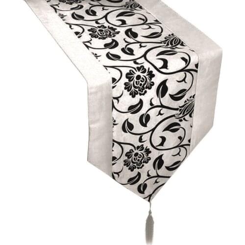 Simple Table Runner Cloth Floral Printed Taffeta Retro Decorative Wedding Bed Table Linen Decoration Color Table Cloth 200X30cm