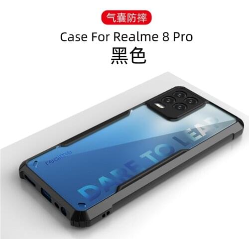 Transparent Acrylic Armor Shockproof Case For Realme 8 7 Pro C21 C20 OPPO Reno 5 4 Lite A94 A74 A93 A73 A15 A53 A54 Back Cover